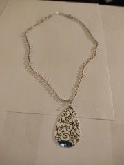 20 Inch Pear shape Sterling silver chain