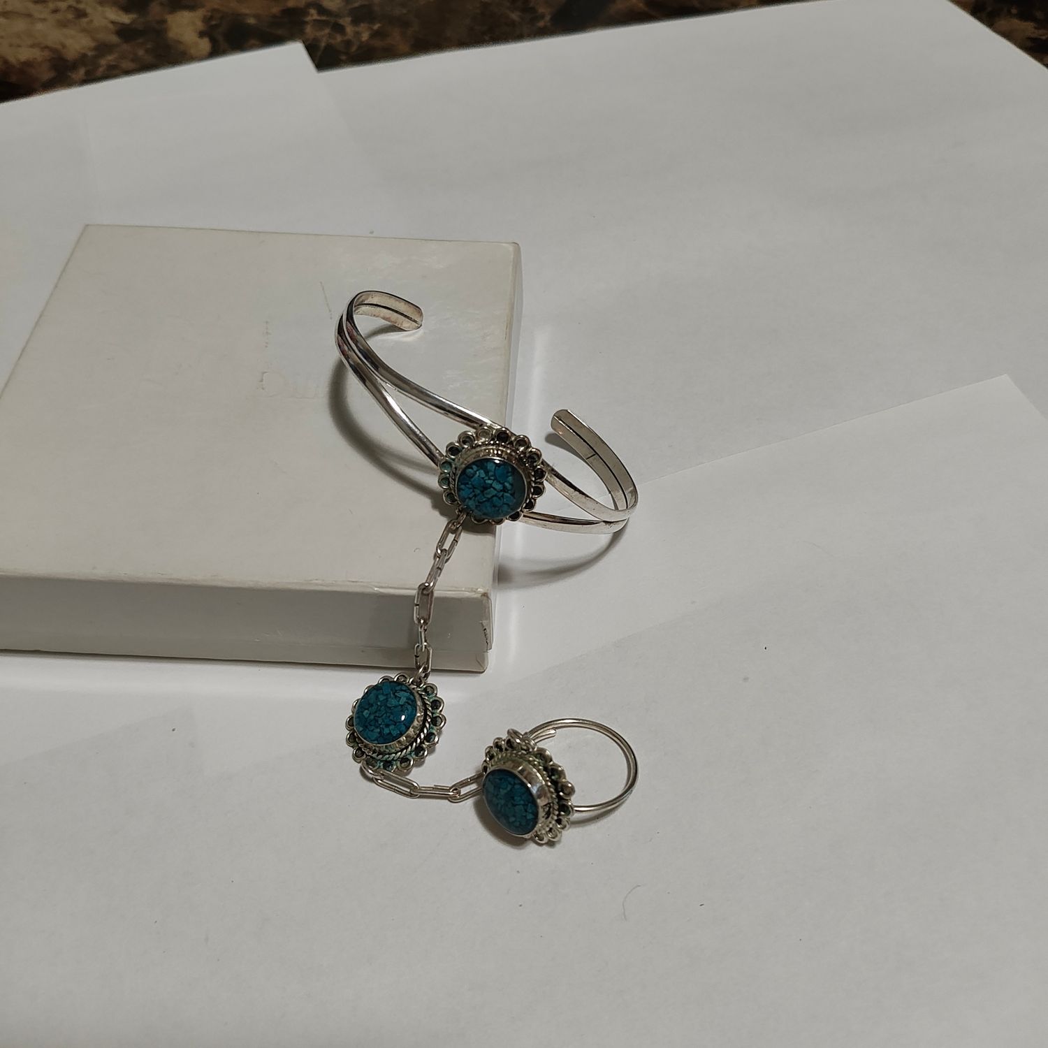 Turquoise bracelet/ ring combo