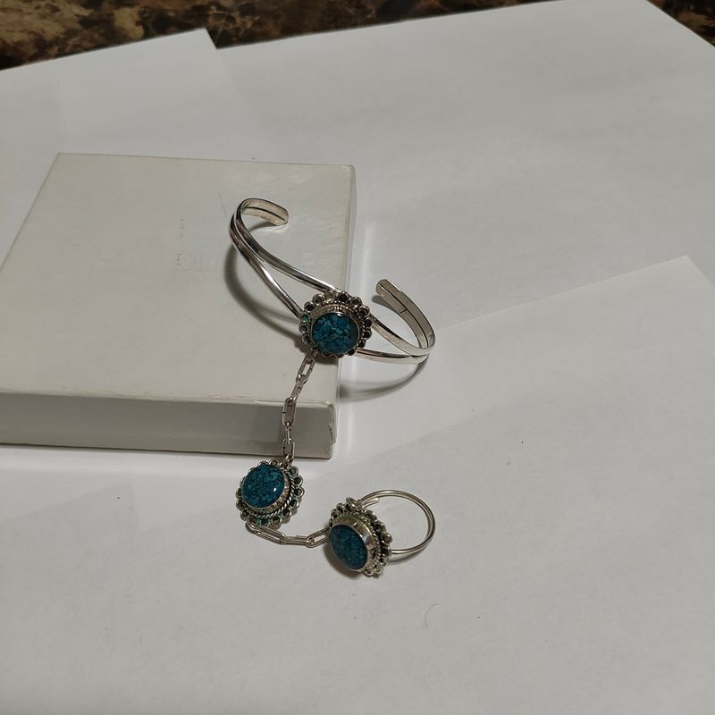 Turquoise bracelet/ ring combo