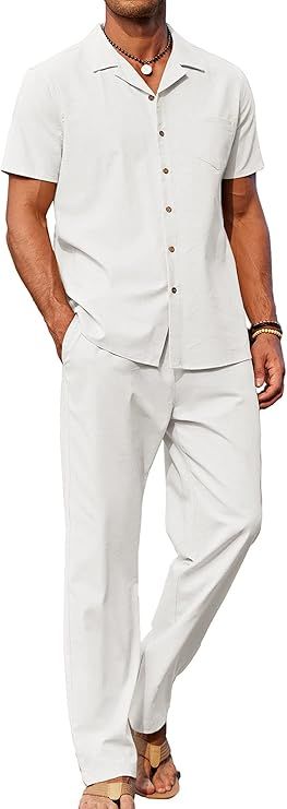 Men 2 Piece Casual Loose Pant Sets