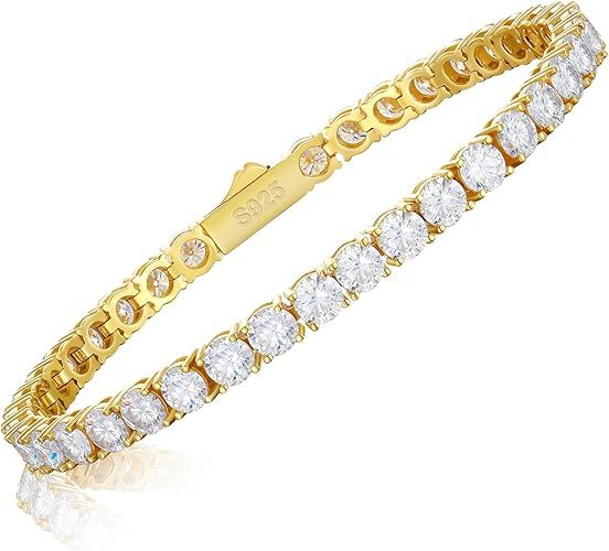 Moissanite Tennis Bracelet for Women or Men 18k