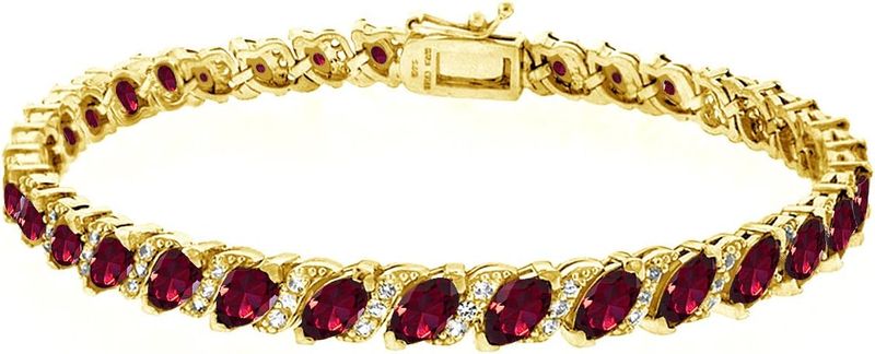 B. BRILLIANT Tennis Bracelet for Women, All Birthstones, Marquise Genuine
