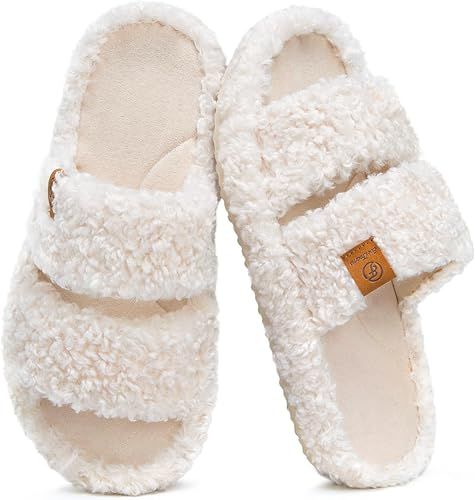 EverFoams Womens Fuzzy Open-toe Soft Slippers. Various colors available