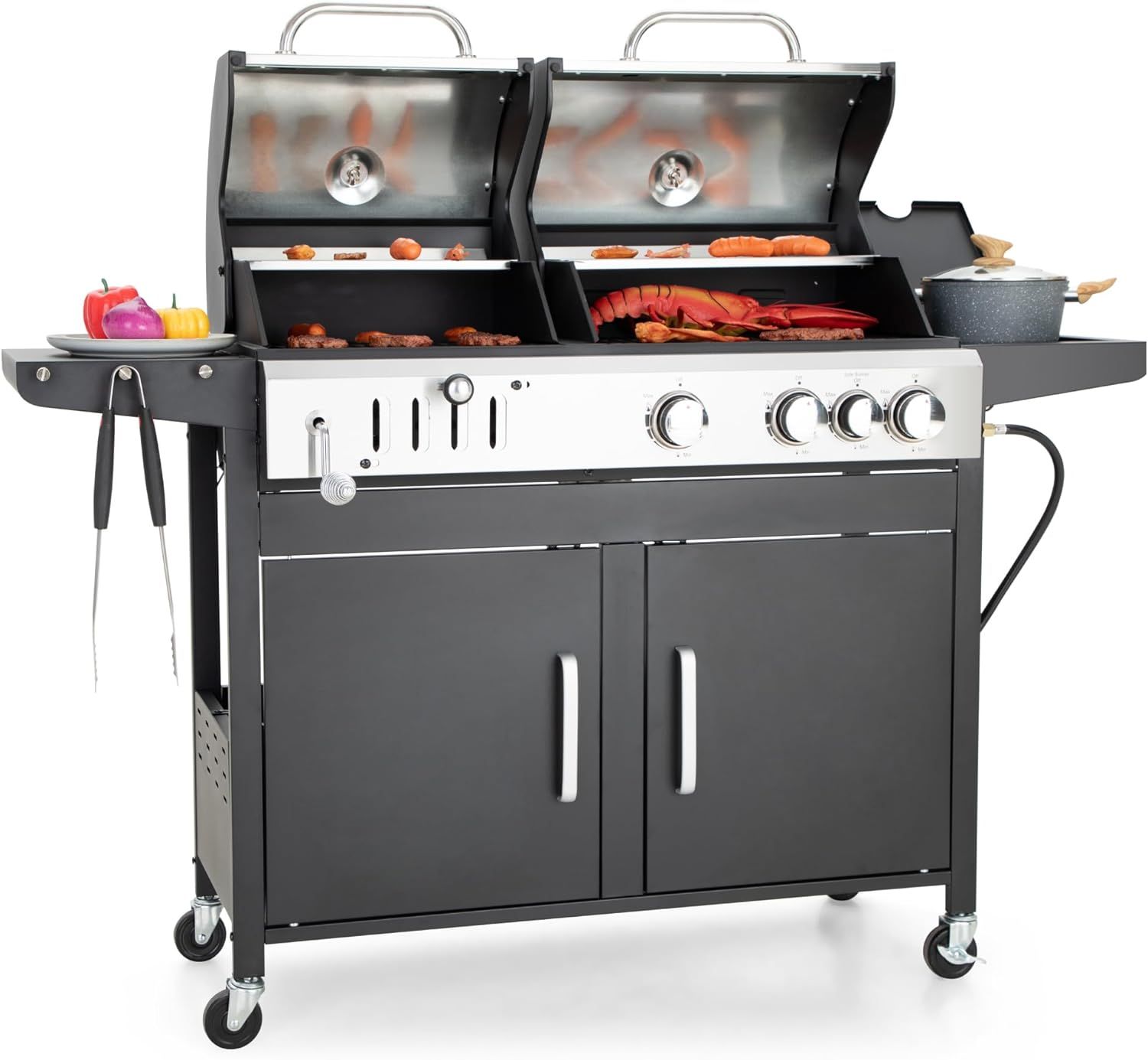 Captiva Designs Propane Gas Grill and Charcoal Grill Combo