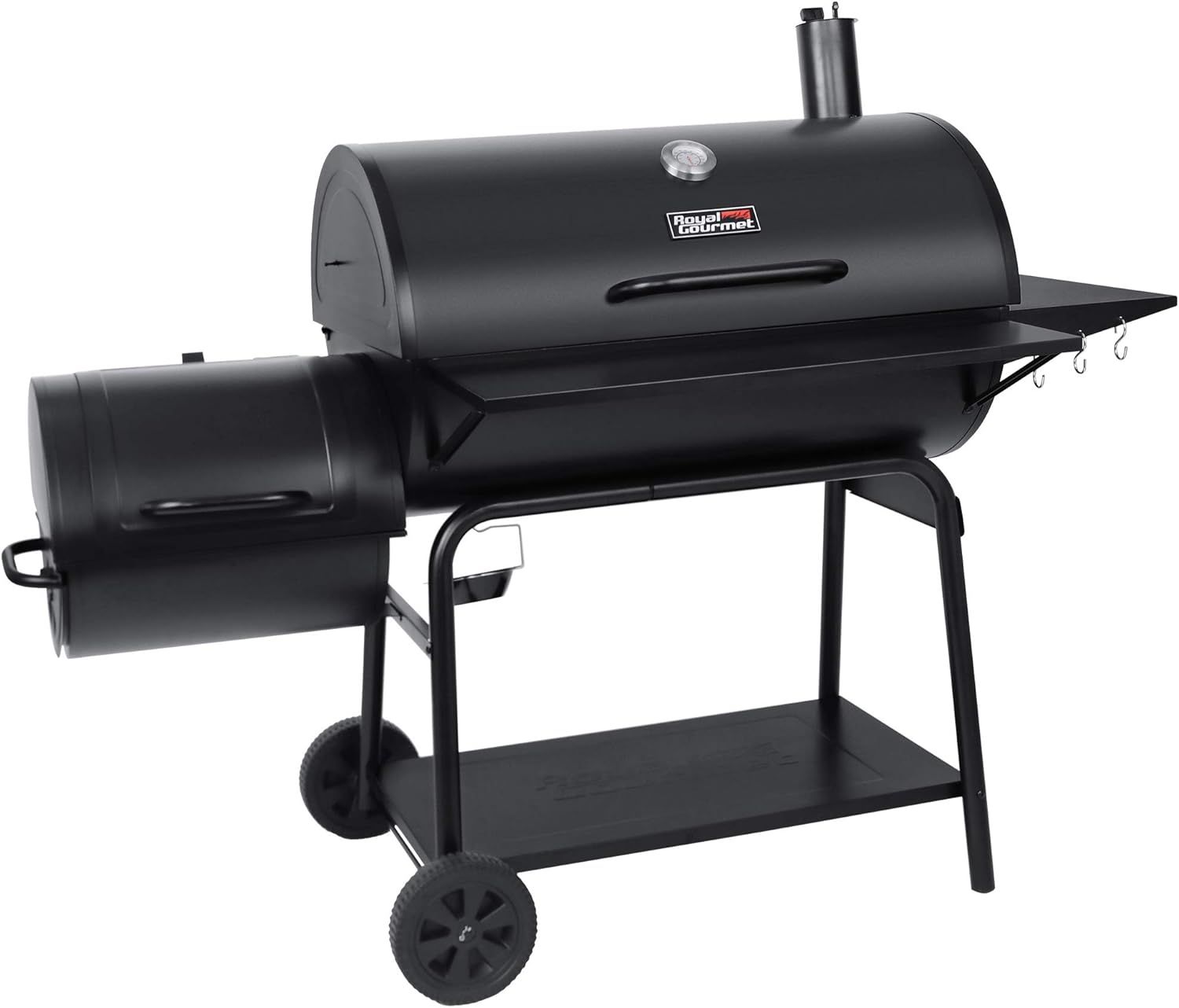 Royal Gourmet Barrel Charcoal Grill with Offset Smoker