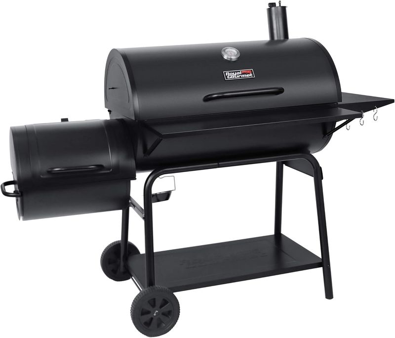 Royal Gourmet Barrel Charcoal Grill with Offset Smoker