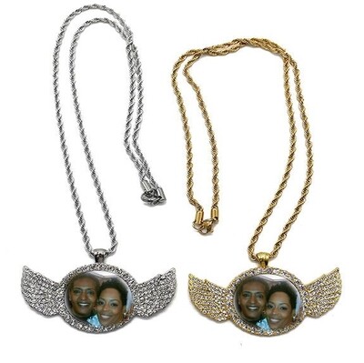 Custom Personalized Angel Wing and Dog Tag Necklaces