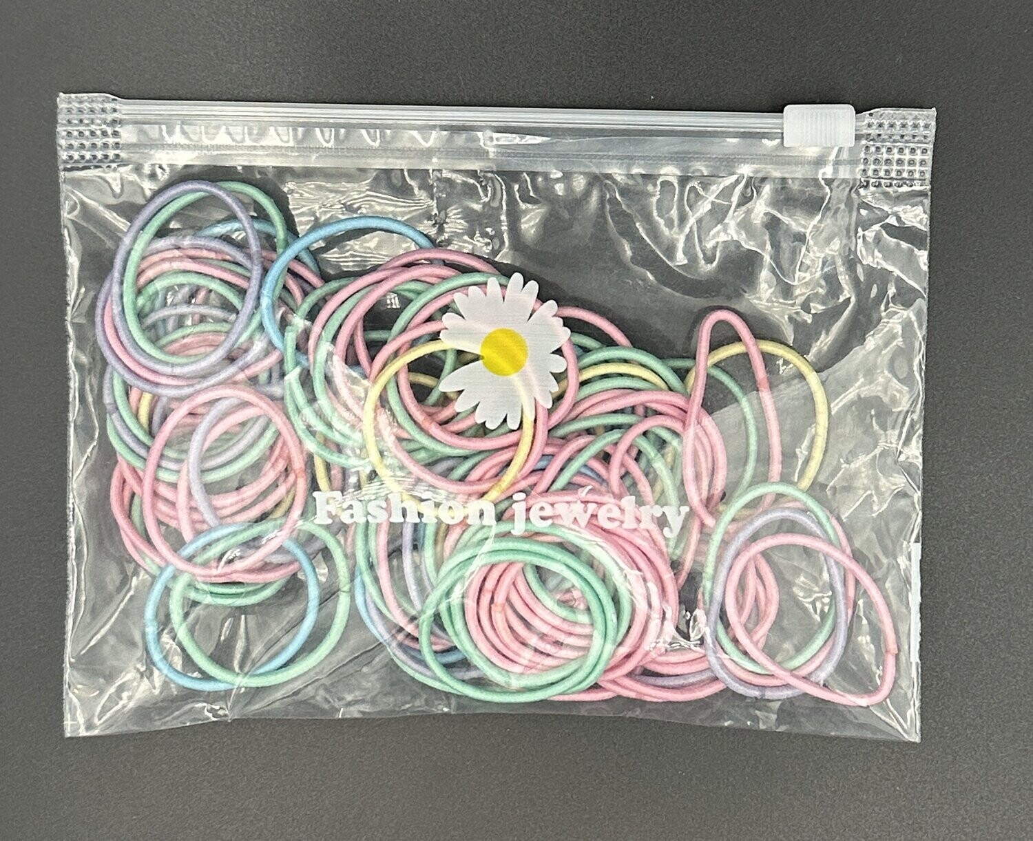 100 Haargummis in verschiedenen Farben