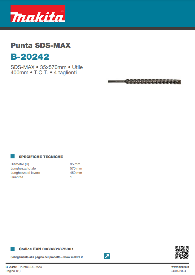 PUNTA SDS-MAX 35x570mm