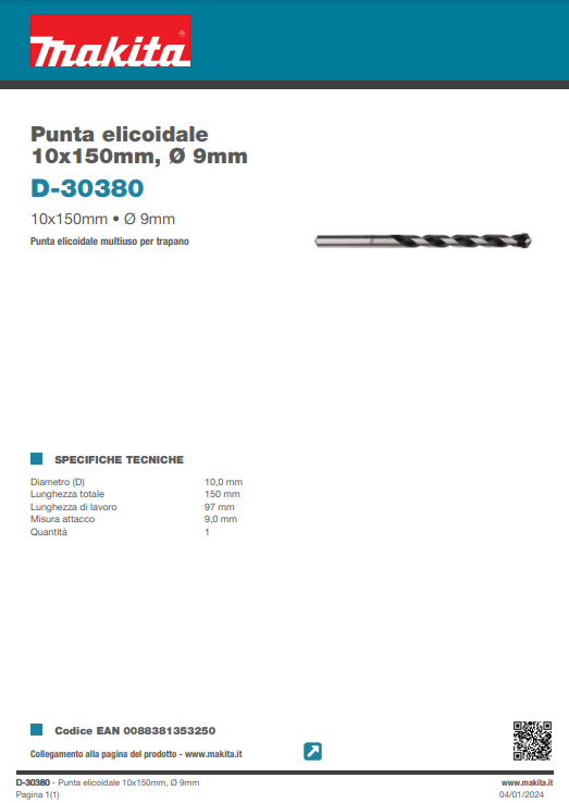 PUNTA ELICOIDALE - 10x150 mm