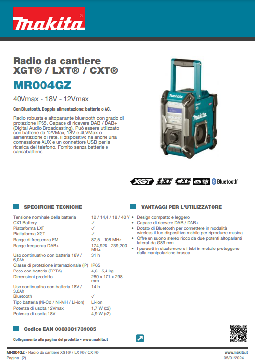 RADIO DA CANTIERE XGT ® / LXT ® / CXT ®