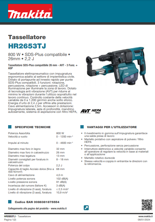 TASSELLATORE 800W 26 mm