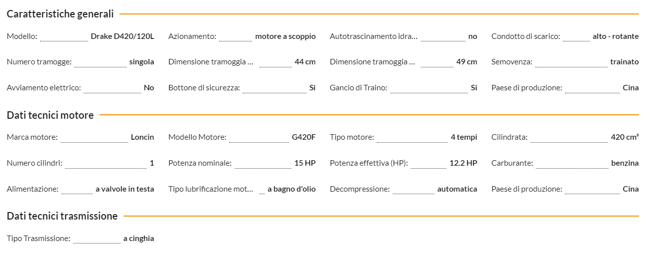 BIOTRITURATORE/CIPPATORE WORTEX DRAKE D420/120L