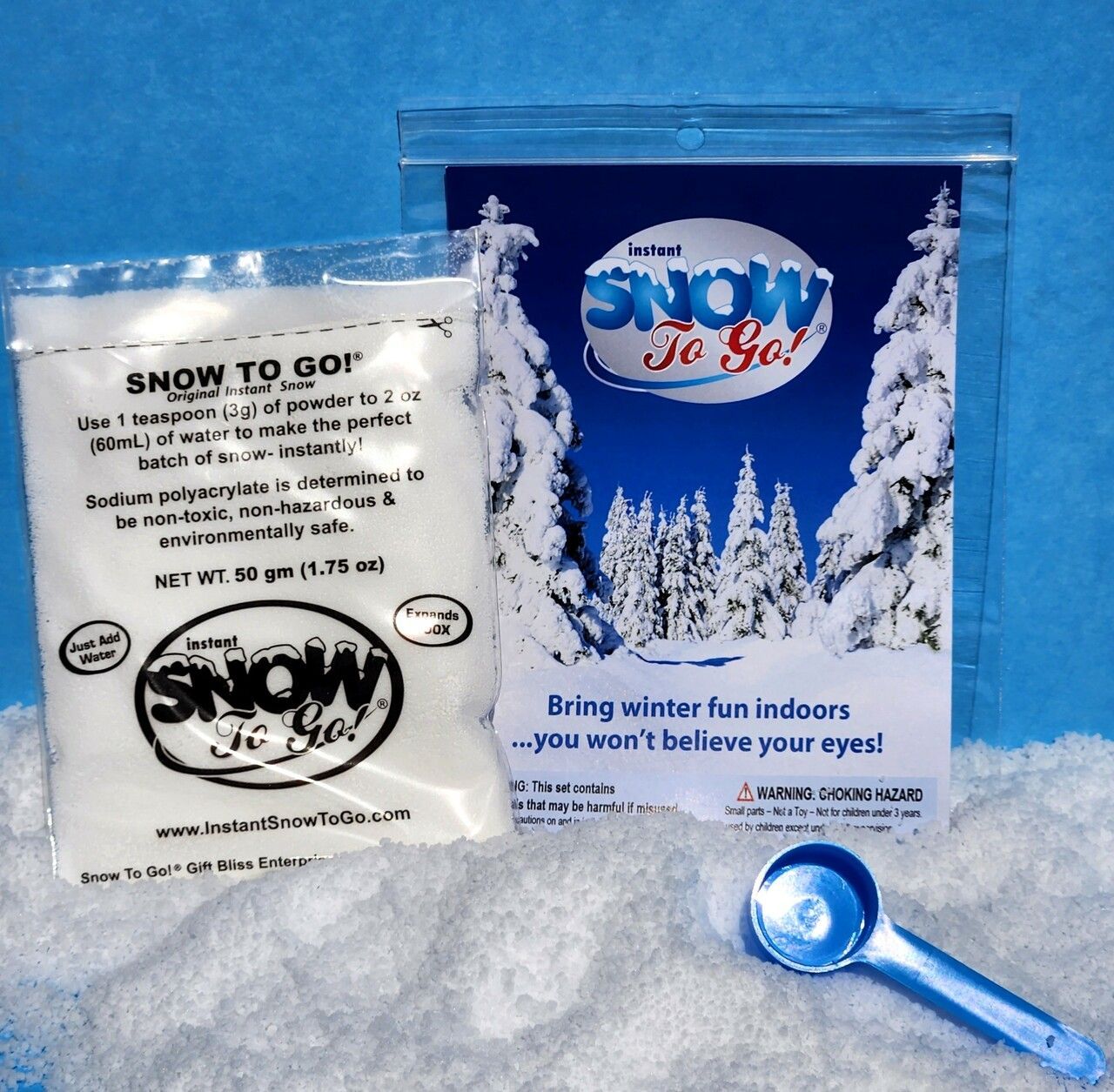 Snow To Go! Instant Snow Kit in a Poly Pack | Package of 4