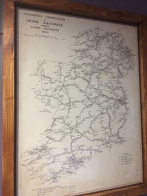 Railway Network Map of 32 Counties of Ireland