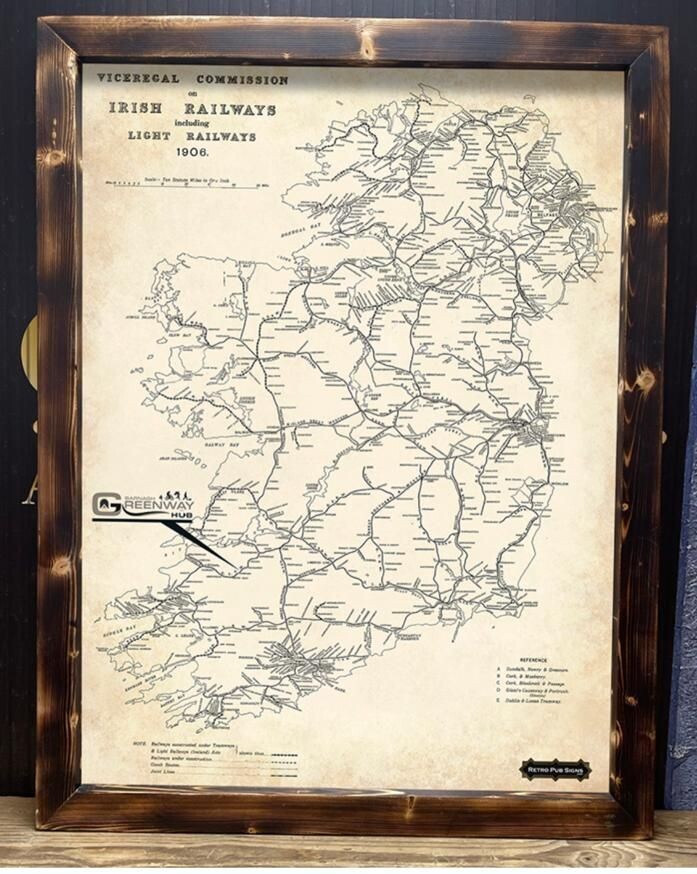 1906 Railway Network Map of 32 Counties of Ireland
