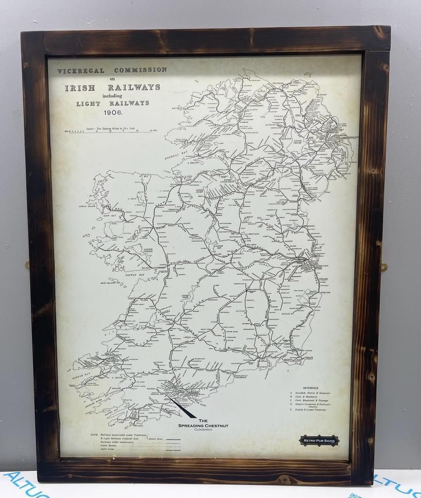 1906 Railway Network Map of 32 Counties of Ireland