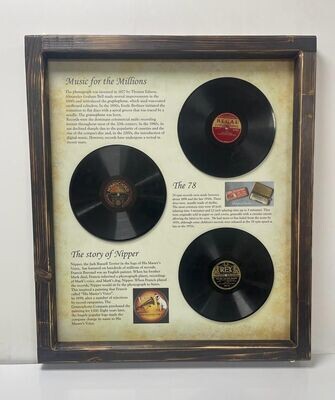 78 Records Display with Distressed Frame