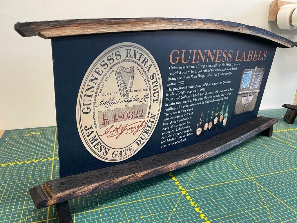 Guinness label History With Stands