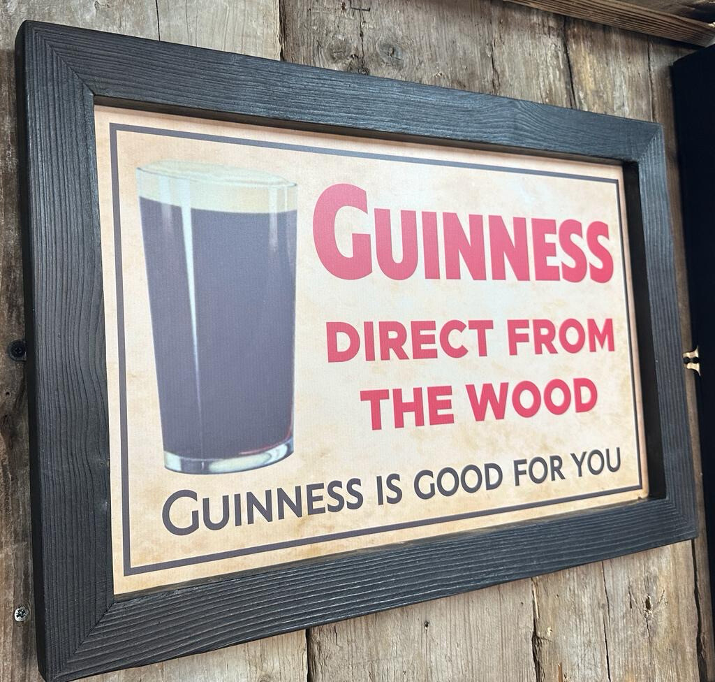 Framed Guinness From The Wood Sign