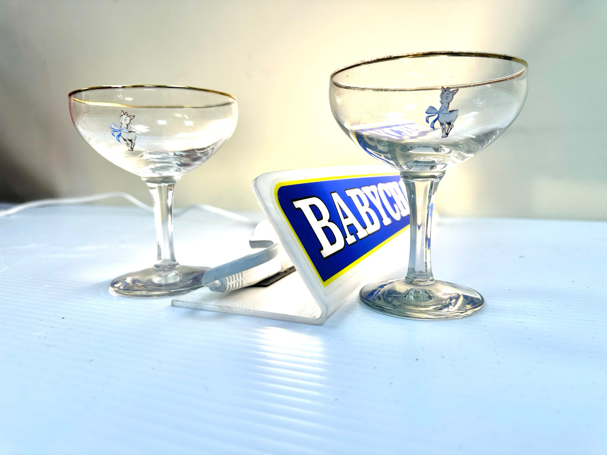 Babycham Display with Original Glass