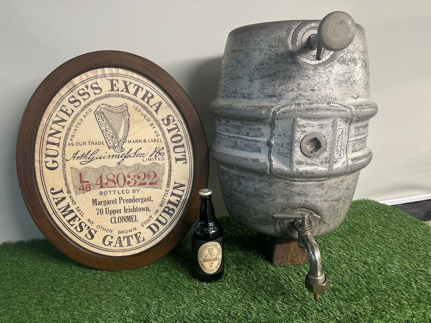 Vintage Aluminium Guinness Barrel With Breather Attachment And Tap