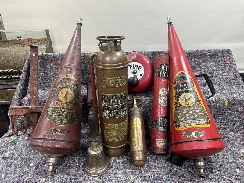 Cone-Shaped Vintage Fire Extinguishers