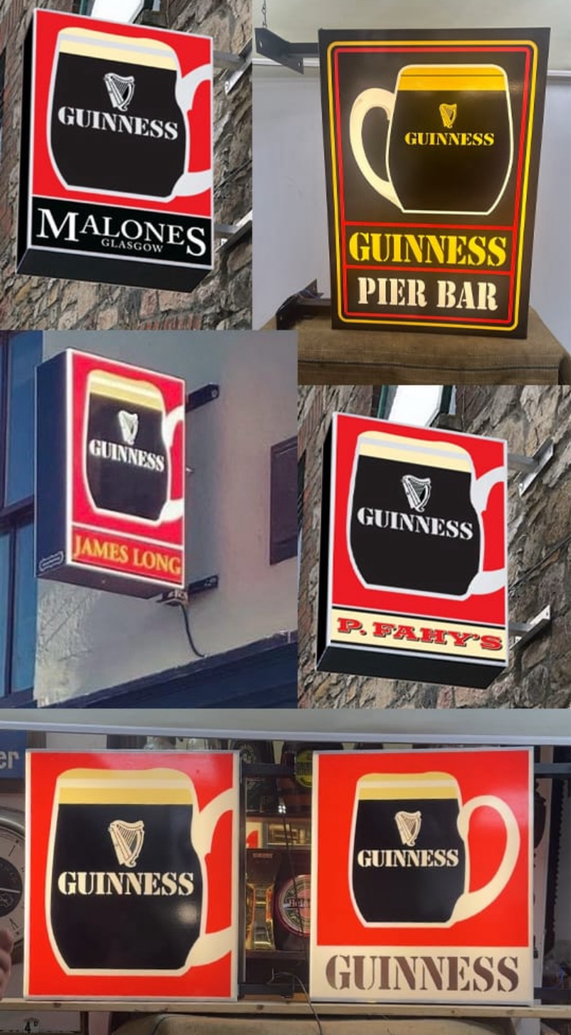 Personalised Exterior Double-Sided Illuminated Guinness Waterford Tankard Sign