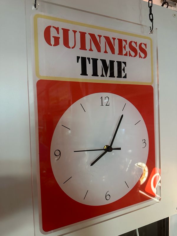 Clock Guinness Style 1970 Hanging Clock