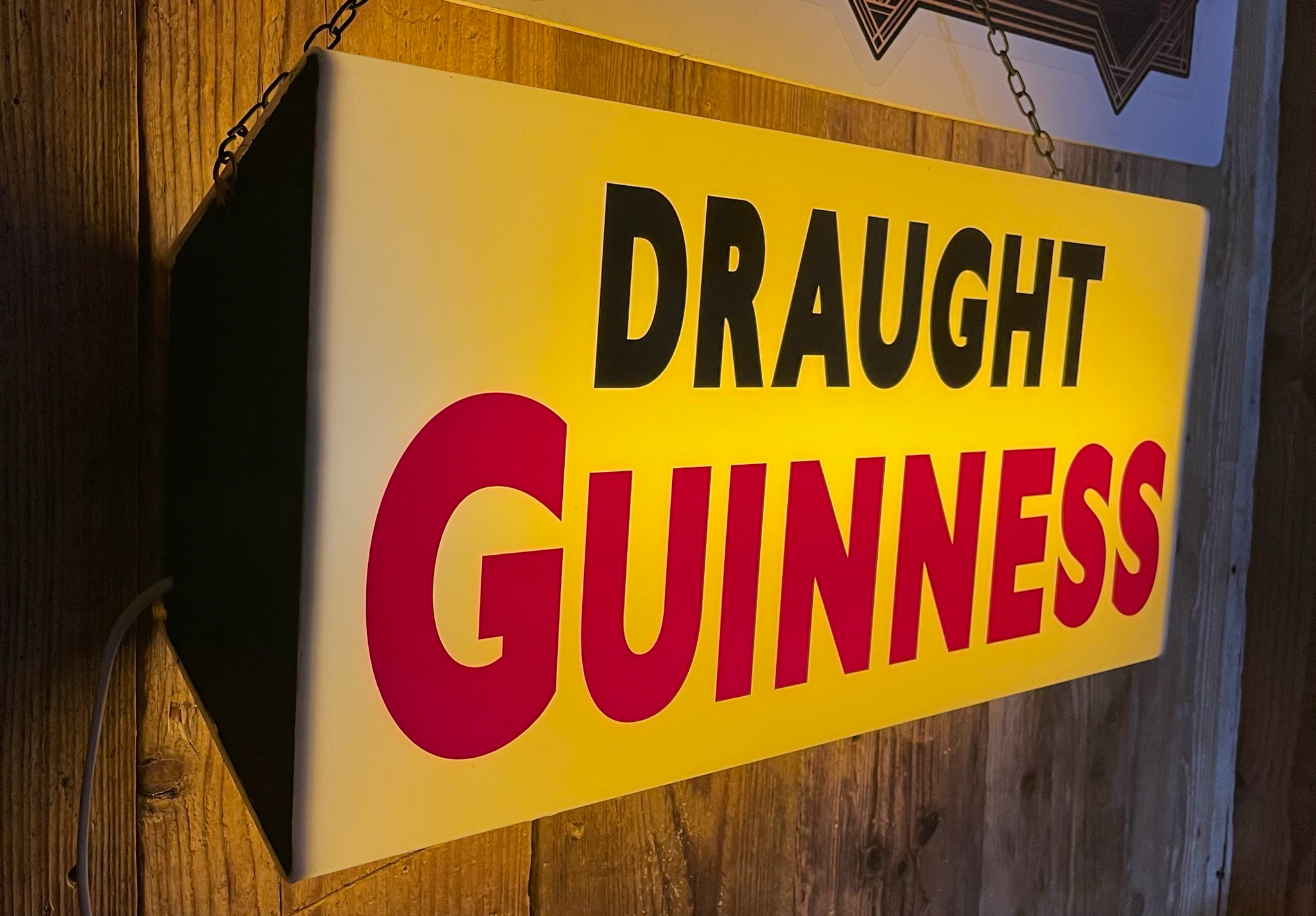 Draught Guinness Light Box Wing Back