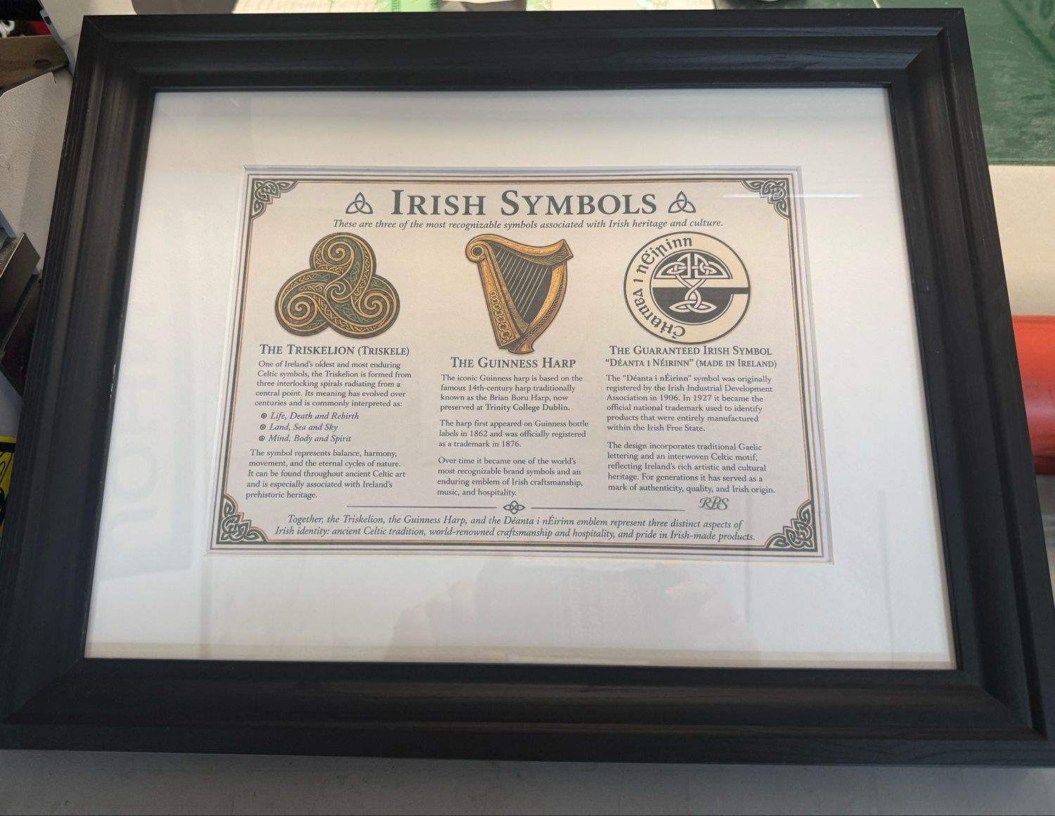 Irish Symbols Heritage And Cultural Framed Display Irish Symbols Heritage And Cultural Framed Display