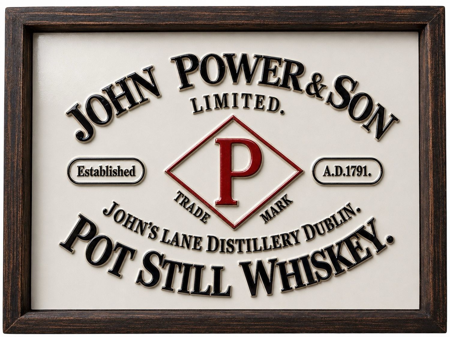John Power Whiskey Sign 64 X48” John Power Whiskey Sign 64 X48”