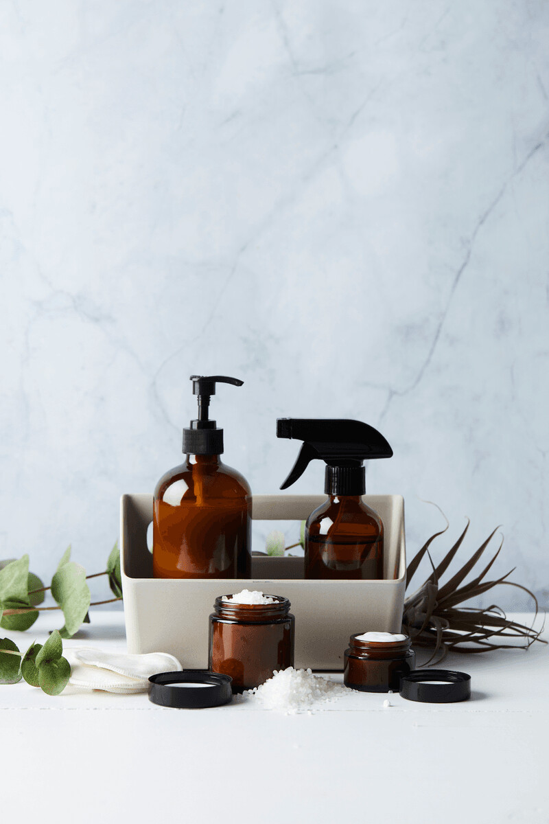 Spray fles groot amber