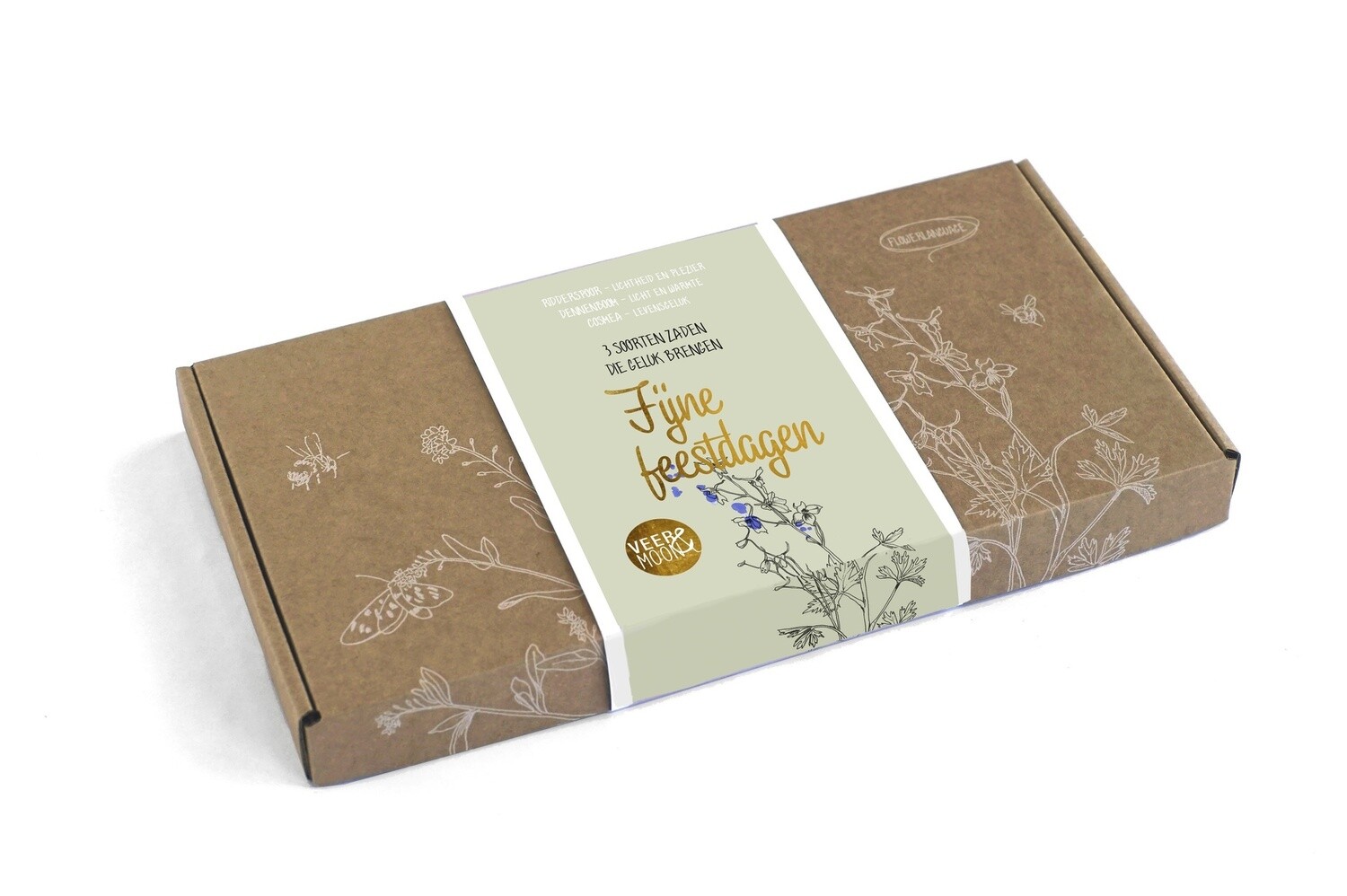 Cadeaudoosjes bloemenzaadjes fijne feestdagen