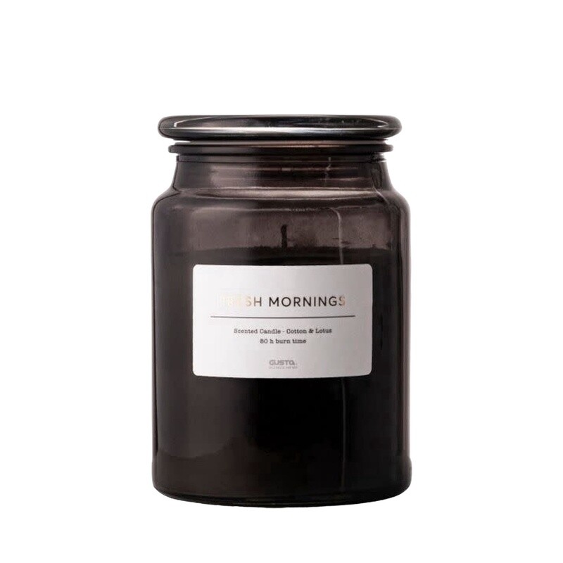 Geurkaars glaspot grijs M