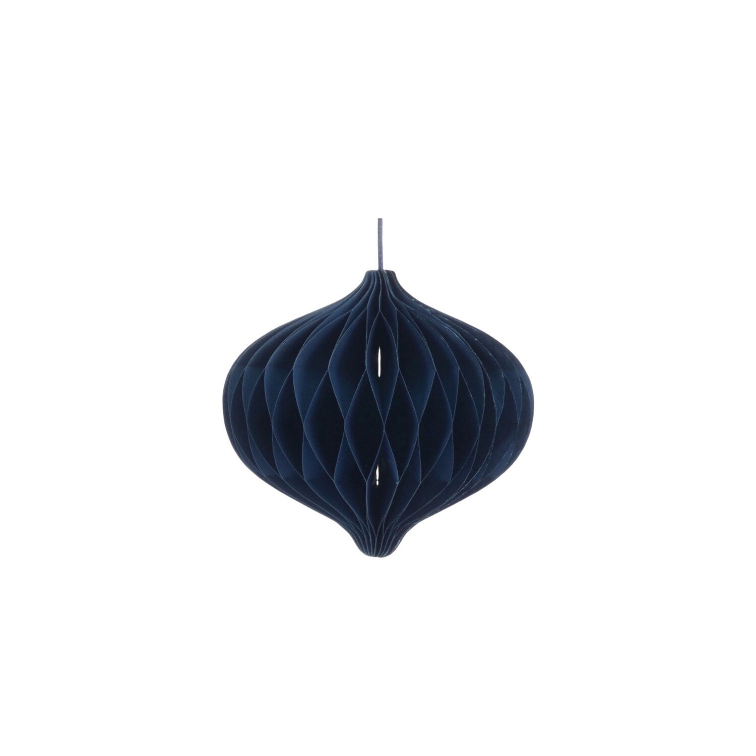 Honeycomb ornament blauw ovale bal klein