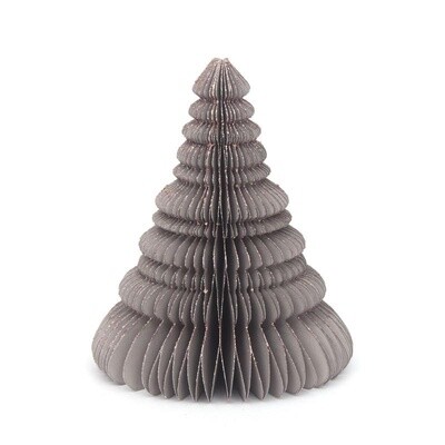 Honeycomb boom gelaagd grijs/rose glitter · 25 cm