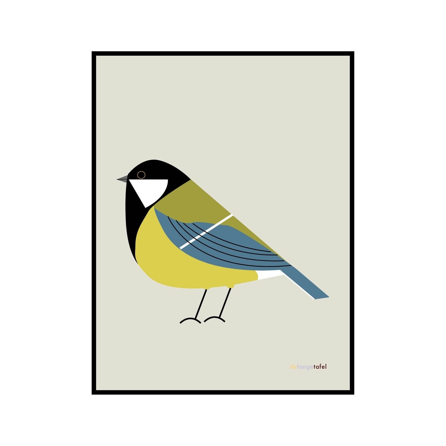 Print in lijst Koolmees
