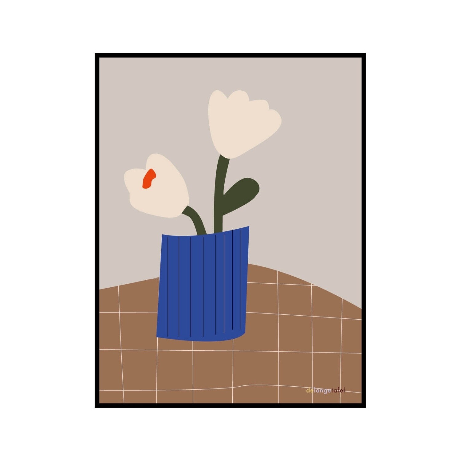 Print in lijst flowers