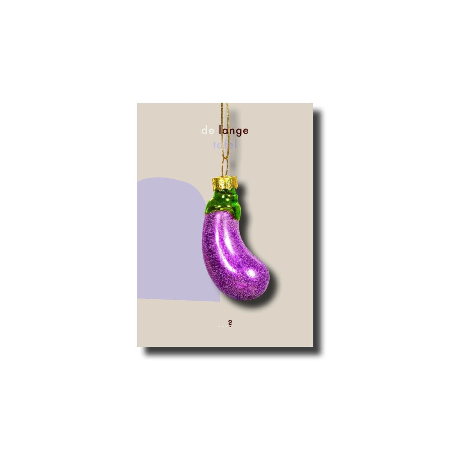 Kerstbal glas op kaart met boodschap · Aubergine ...?