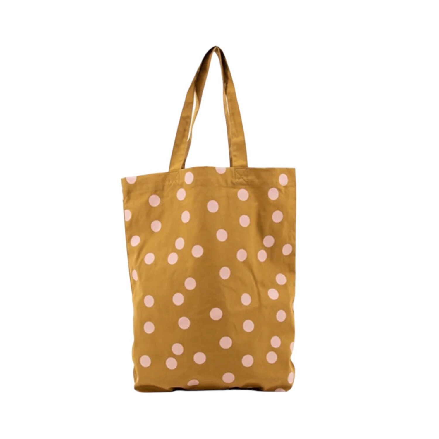 Katoenen tas polka dots gold green