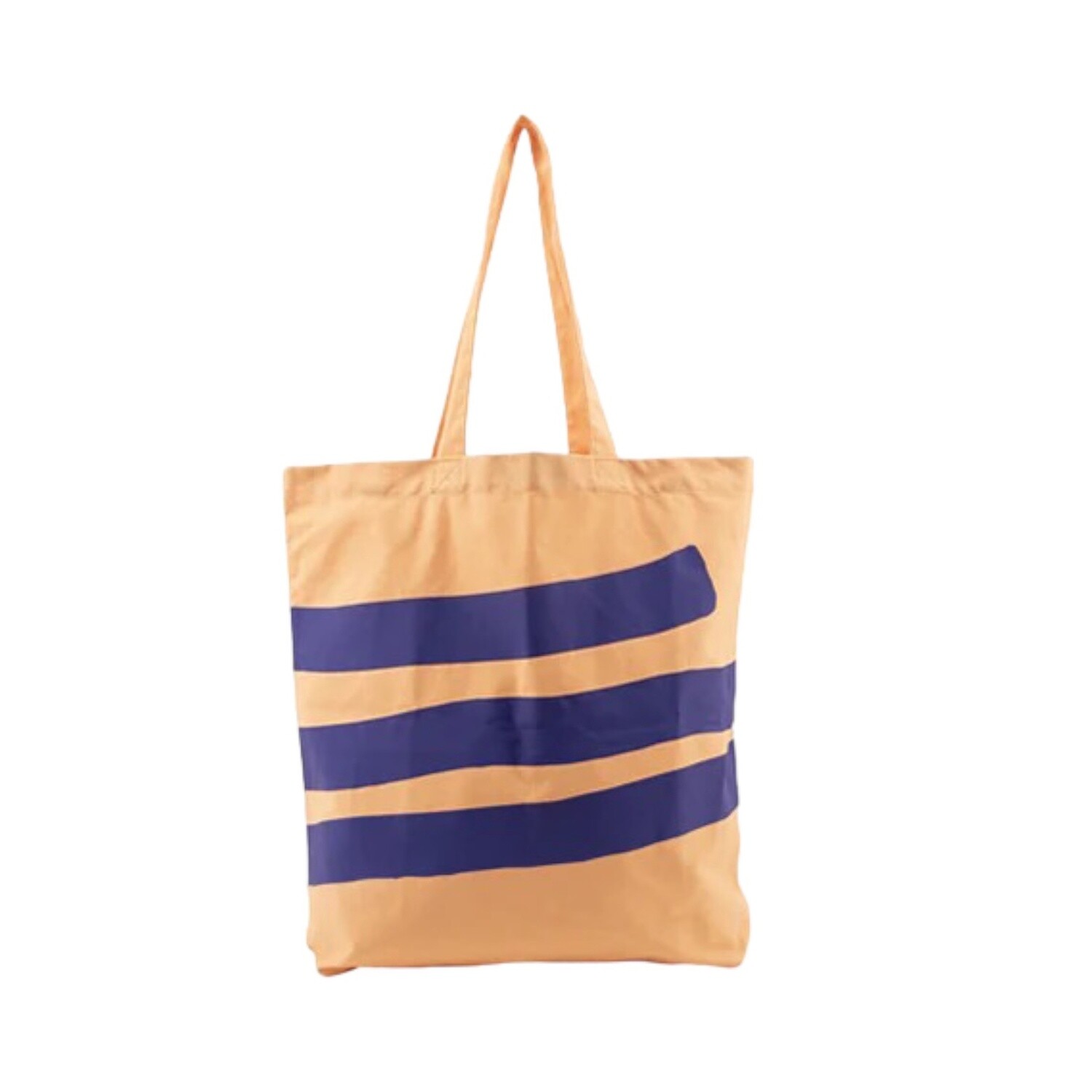 Katoenen tas striped abrikoos