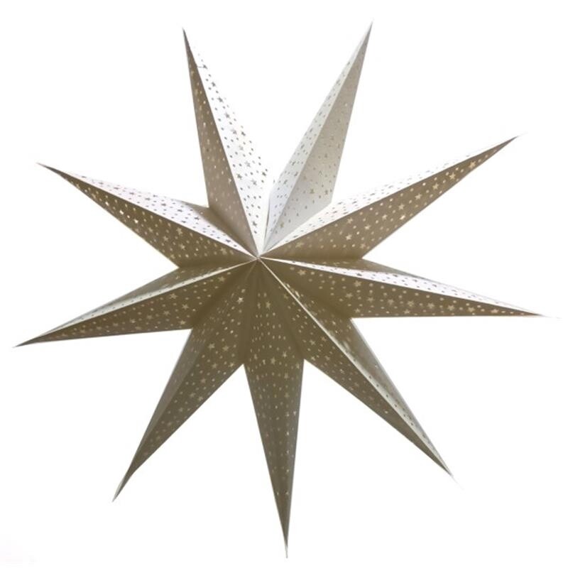 Ster papier glitter wit · XL