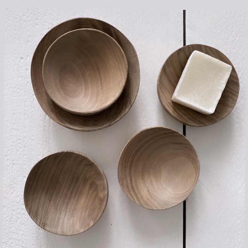 Schaaltje walnoot hout geurblokjes · XS