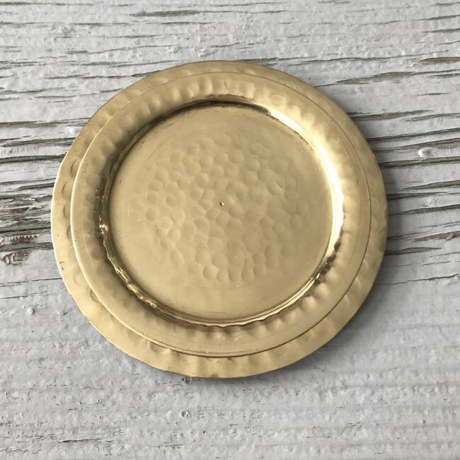 Schaaltje geurblokje goud messing rond