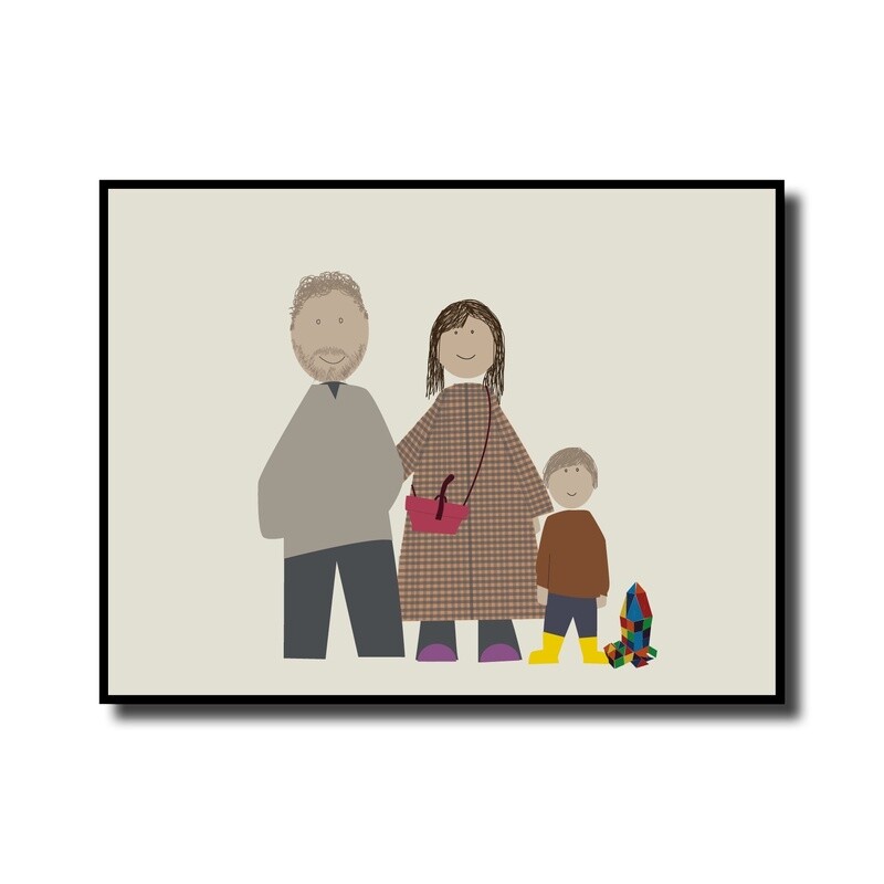 Gezin illustratie op maat