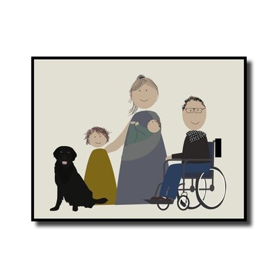 Gezin illustratie op maat