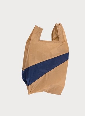 SUSAN BIJL The new shopping bag 'FOREVER' Camel & Navy Medium