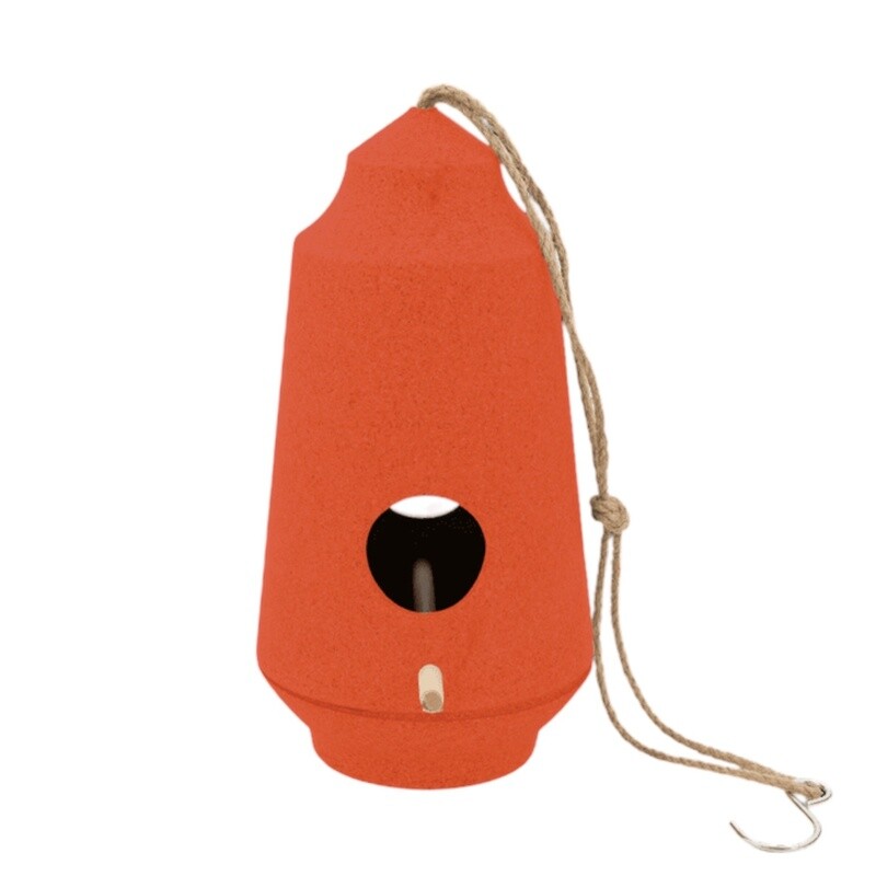 Voederhuisje vogels donker oranje hoog