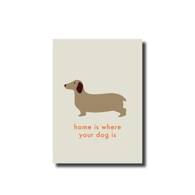 Ansichtkaart Home is where your dog is